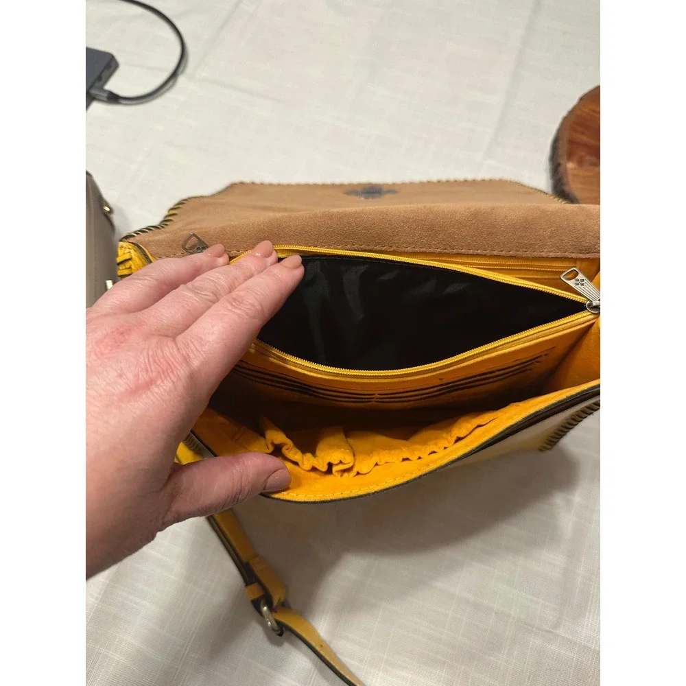 Patricia Nash 10th Anniversary Goldenrod Tooled Leather Crossbody P668353